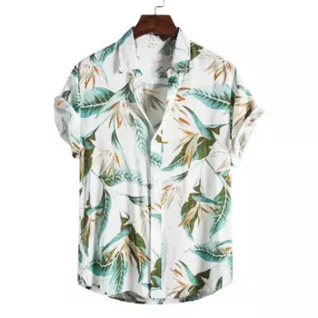 2024 Hawaiian Beach Dot Print Short Sleeve Tops Men for Shirt Summer Holiday Casual Fashion Aloha Clothing Streetwear 5xl