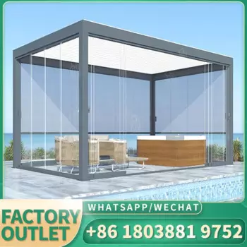 2024 Hot Sale Garden Gazebo Pavilion 3x4 Sun Shading Bioclimatic Pergola Aluminum Aluminium Alloy 6063-T5 All-season New Year's