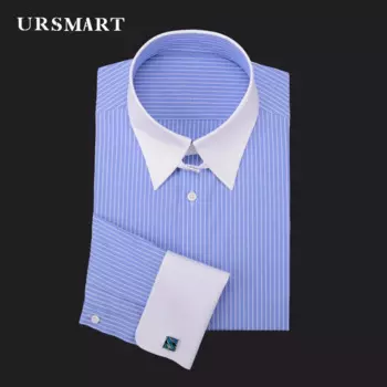 2024 классическая французская Мужская рубашка с длинными рукавами, британская хлопковая ретро-рубашка в полоску большого размера