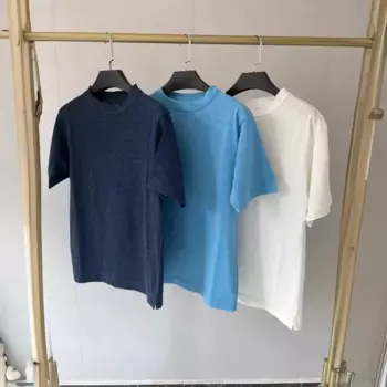 2024 летняя бамбуковая хлопковая однотонная женская футболка с коротким рукавом