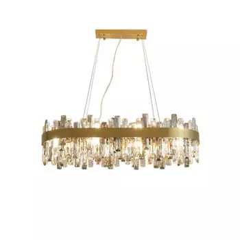 2024 модная прозрачная серая Хрустальная подвесная люстра E14 для столовой