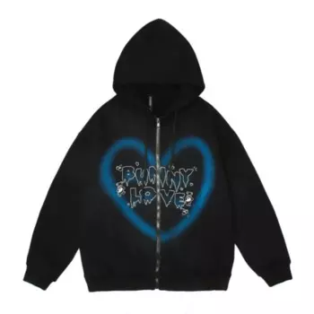 2024 Модный женский кардиган с надписью Love, свитер, толстовка на молнии в европейском и американском стиле, флисовая толстовка большого размера на осень и зиму