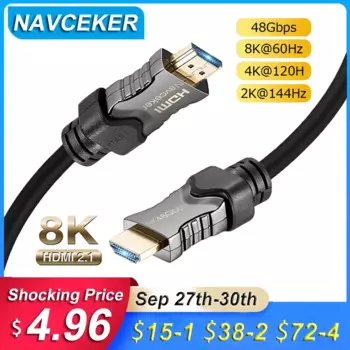 2024 Navceker 8K HDMI 2.1 Cable 48Gbps eARC 4K@120Hz HDMI Cable 2.1 4K HDMI2.1 Cable Dynamic HDR HDMI Cable 2.1 UHD HDMI 2.1 8K