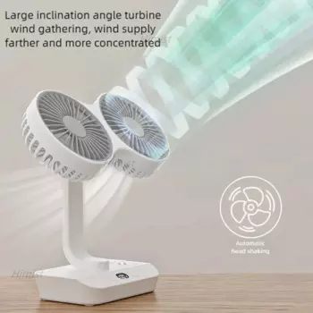 Himist настольный вентилятор с двойной головкой 4000 мАч