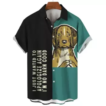 2024 New Men's Shirts 3d Animal Printed Hawaiian Shirts For Men's Daily Casual Short Sleeve Shirts Oversized Loose Men Clothing