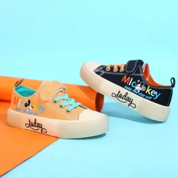 2024 New Mickey Mouse plus size Children's Comfortable Sports And Casual Low Top Versatile Baby Canvas Shoes кроссовки детские