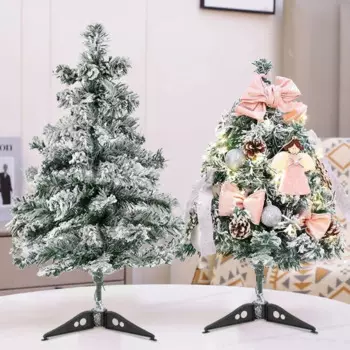 2024 New Year's Artificial Christmas Tree Fir Pine Fluffy Green PVC Reusable Christmas Trees Christmas Decoration 1PCS 45/60CM