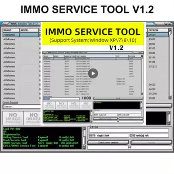 2024 Newest Car Repair Software IMMO SERVICE TOOL V1.2 immo off Virgin eprom IMMO KEY PIN CODE CALCULATOR BSI VDO DASHBOARD 2017