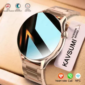 2024 NFC Смарт-часы для женщин 390*390 Экран GPS Трек движения Спортивные часы Женские магнитные зарядки Bluetooth Вызов ЭКГ Smartwatch