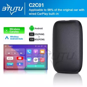 BYLITU Android Ai Box проводной к беспроводному адаптеру CarPlay беспроводной Android авто ключ для универсального автомобильного мультимедийного видеоплеера
