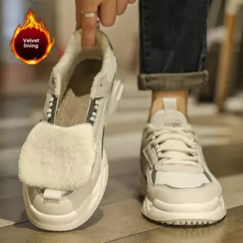 2024, новая дышащая трендовая универсальная повседневная сетевая обувь для папы, мужские кожаные красные кроссовки на мягкой подошве