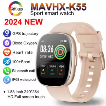 2024 Новые GPS Смарт-часы для женщин 1,83 дюйма AMOLED HD-экран Bluetooth-вызов Спортивные часы Женские IP68 Водонепроницаемые умные часы с пульсометром