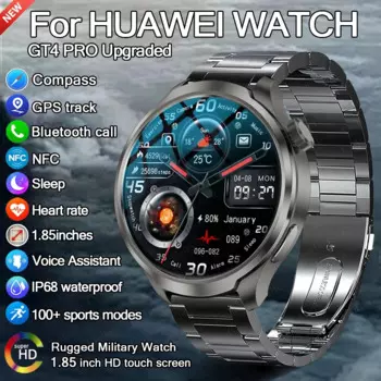 2024 Новый 1.85 дюйма Smart Watch Мужчины 360*360 HD Дисплей GPS След Компас Часы NFC Bluetooth Звонок SmartWatch Для Huawei GT4 PRO