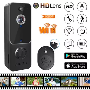 2024 Новый Wi-Fi 1080P HD видео дверной звонок умный дом наружный беспроводной ночное видение двусторонний голос Обнаружение человека дверной Звонок