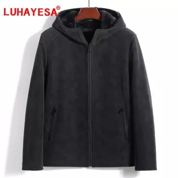 2024, одежда высшего качества из турецкого меха ягненка, мужская зимняя одежда с капюшоном L Vissesa, меховые куртки из натуральной кожи