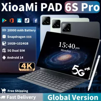 2024 оригинальный XioaMi Pad 6S Pro планшет Android14 Snapdragon 888 11 дюймов HD 16 ГБ + 1 ТБ 20000 мАч 5G Dual SIM Bluetooth MI столы ПК