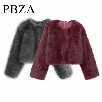 2024, осень и зима, новый стиль, высококачественная темпераментная короткая повседневная куртка с эффектом искусственного меха, женская куртка