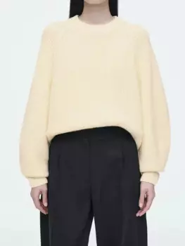 2024, осень-зима, женский пуловер с круглым вырезом, свитер, 2 цвета, женский джемпер в рубчик с длинными рукавами