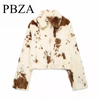 2024, осенне-зимний новый продукт, темпераментная женская одежда, элитная модная куртка на молнии с эффектом искусственного меха
