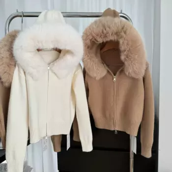 2024, осенне-зимняя одежда, женский кашемировый кардиган, женский свитер с капюшоном, верхняя одежда на молнии, куртка y2k, топы Pull Hiver Femme