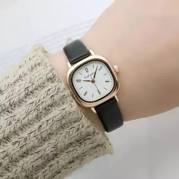 2024 повседневные наручные часы ретро квадратный кварцевый цифровой мини циферблат кожаный ремешок модные часы водонепроницаемые наручные часы для женщин