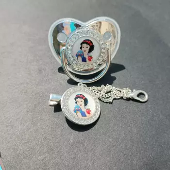 2024 Princess Print baby Pacifier Baby Silicone pacifier Clip Shiny baby Nipple BPA-free Baby Tether Baby Bath Gift Dummy 0-18M