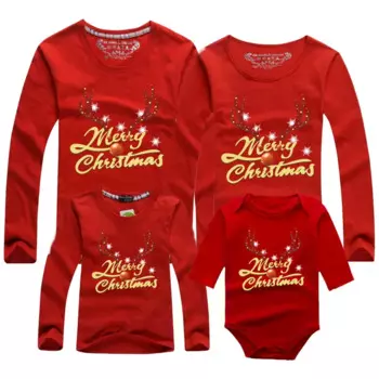 2024, семейная футболка с рождественским оленем для вечеринки, детские топы унисекс, одинаковая одежда для семейного отдыха, футболки с круглым вырезом и длинными рукавами