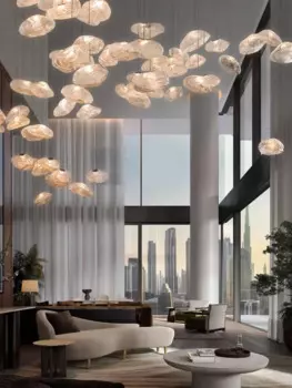 2024 светодиодный приглушаемые современные прозрачные стеклянные облака, домашний декор, роскошные потолочные подвесные светильники, люстры для гостиной