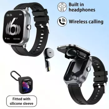 2024 TWS 2 в 1 умные часы спортивные часы Bluetooth гарнитура звонки часы мужской мониторинг здоровья женские наручные часы с Earbu