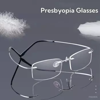 2024 Ultra Light Titanium Men Reading Glasses Business Frameless Women Glasses Clear Lens High Definition Far Sight Glasses