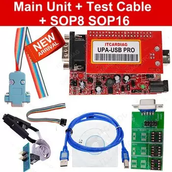 2024 UPA USB PRO V1.3 с тестовым кабелем SN:050D5A5B Настройка чипа ECU с полным сценарием 350 МБ Upa USB-программатора Полный адаптер Eeprom