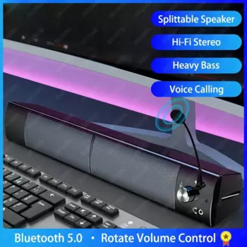 2024 USB Проводной Беспроводной Bluetooth Домашний кинотеатр Surround SoundBar Воспроизведение Видеоигры Внешний микрофон Комбинированные USB-колонки для компьютера