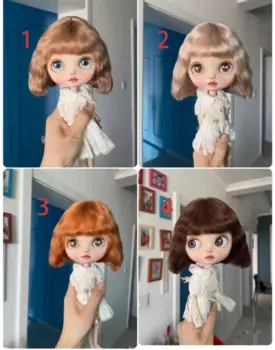 2024 Винтажный стиль Hotting Blythe шарнирная кукла wig Mohair короткие завитые волосы подходит для 9-10 дюймов окружность головы Qbaby