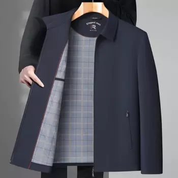 2024 Высококачественная модная красивая мужская куртка на весну и осень деловое пальто для отдыха пальто для мужчин среднего и пожилого возраста костюм для папы из ацетата