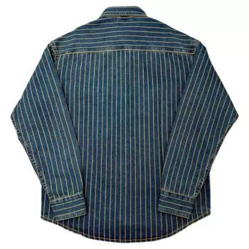 2024, весенне-осенняя американская ретро-полосатая рабочая одежда с карманами, повседневная свободная джинсовая рубашка, куртка с длинными рукавами, хлопковая рубашка