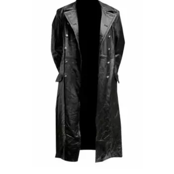 2024, весенний мужской Тренч из искусственной кожи, модная осенняя ветровка с длинным рукавом, тонкая длинная кожаная куртка, мужская куртка из искусственной кожи, верхняя одежда