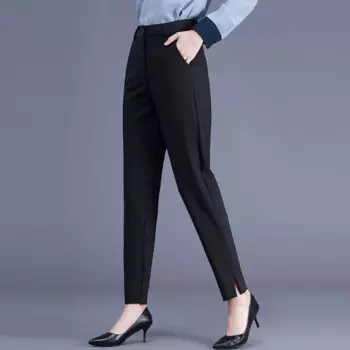 2024, весна и осень, новые женские офисные профессиональные брюки, рабочие брюки с высокой талией, утягивающий костюм, прямые брюки, толстые мм, M-4XL