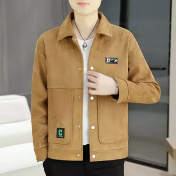 2024, высококачественная осенне-зимняя модная красивая мужская куртка с новыми лацканами, повседневная куртка с курткой на одежде POLYESTER