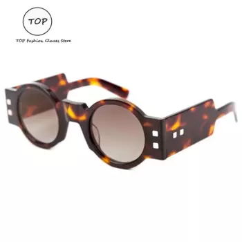 2024, высококачественные круглые индивидуальные солнцезащитные очки ручной работы для мужчин и женщин, UV400, защита от ультрафиолета, уличные фотосолнцезащитные очки для подиума