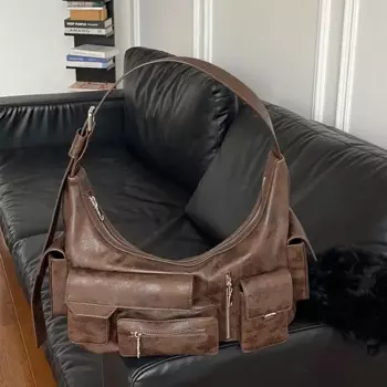 2024 высококачественные женские сумки, осенняя Новая модная простая вместительная сумка через плечо с улучшенным сенсором, однотонная универсальная сумка