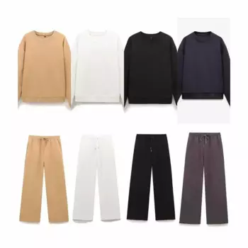 2024, женская новая мода, свободный базовый стиль, двусторонняя тканевая толстовка с круглым вырезом, винтажный женский пуловер с длинными рукавами, шикарный топ