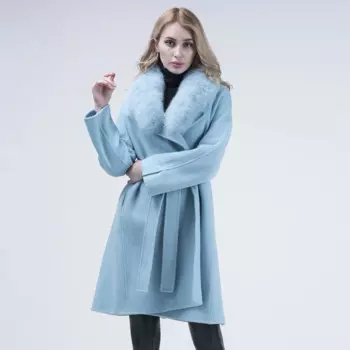 2024 женское пальто, шерстяная длинная куртка, зимняя мода, длинное кашемировое пальто с большим меховым воротником