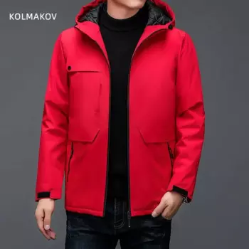2024 зимнее модное пальто, мужское утепленное пальто, мужские куртки с капюшоном и отстегивающейся подкладкой, Мужская одежда, куртка большого размера