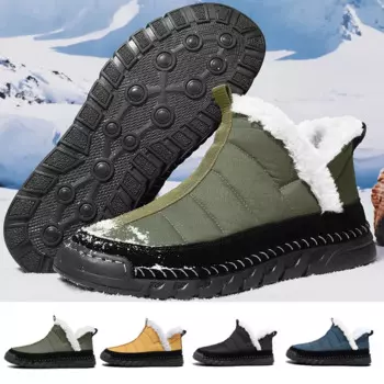 2024 зимние ботинки, мужская повседневная обувь для снега, уличная рабочая обувь, женские теплые меховые мужские ботильоны, мужские зимние ботинки