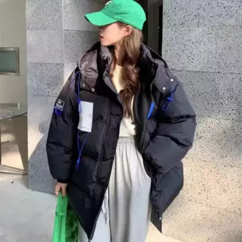 2024 зимние женские парки, хлопковое пальто, новая куртка, свободная облегающая Студенческая куртка, толстая одежда с капюшоном