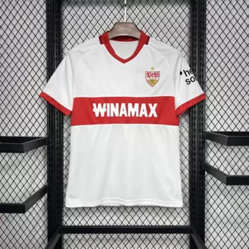 2025/26 Мужская домашняя белая быстросохнущая одежда Stuttgart, тренировочная футбольная рубашка