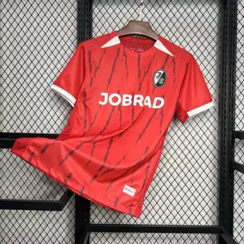 2025/26 Мужская SC Freiburg Home Red комплект Быстросохнущая одежда Тренировочная футбольная рубашка