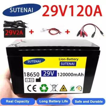 2025 29v 120A Li Ion 18650 Battery Electric Vehicle Lithium Battery Pack 24V- 29V 35Ah 120Ah Built-in BMS 30A High Current