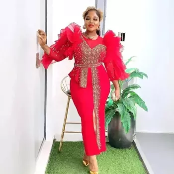 2025 African Dresses for Women Fashion Plus Size Sequin Evening Party Long Dress Dashiki Ankara Outfits Robe African Clothes