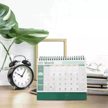 2025 Desk Calendars Notebook Paper Digital Display Decor Aesthetic Compact Design Stable Paper Smooth Writing Sturdy Metal Coil